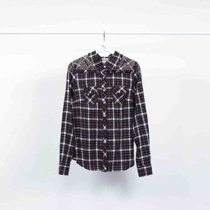 Haute Hippie Plaid Shirt with Studs
